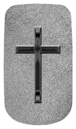 DAROYAL-510-BK-SH-SL Black Single Cross Shimmer Silver